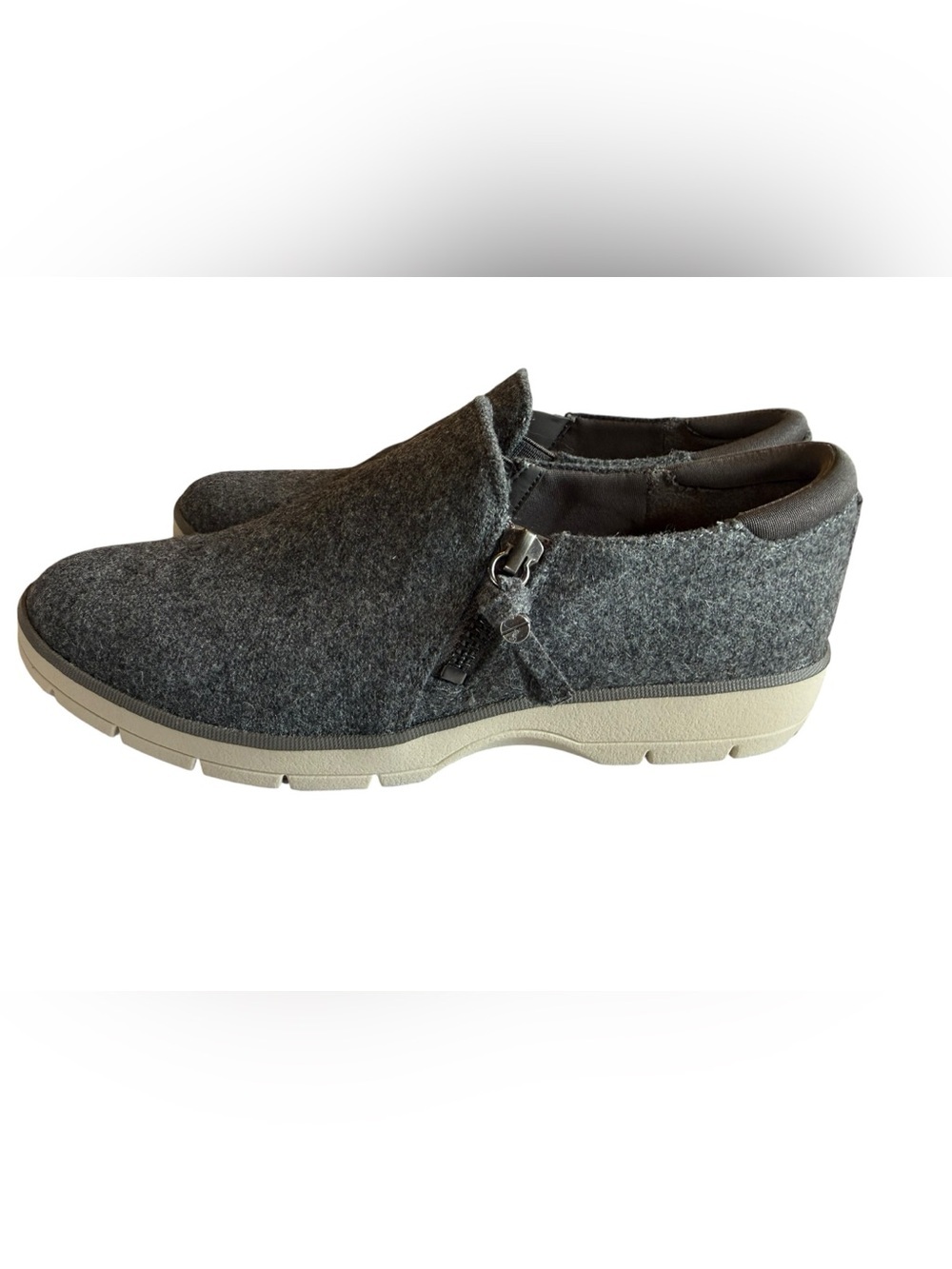 Dr Scholl’s Nice Day Now Women’s 6.5 M Charcoal Wool Slip On Shoes NIB